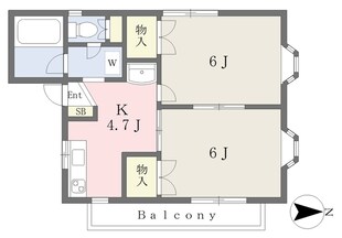 カミヤコーポＤの物件間取画像